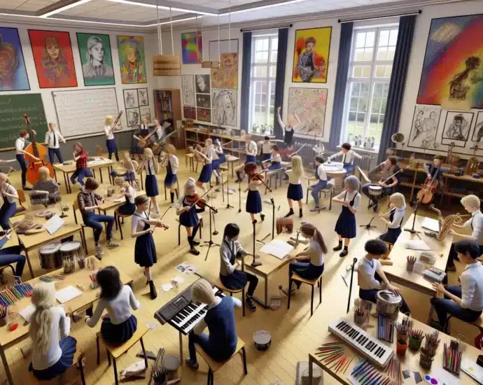 Musikk dans og drama – kreativ utdanning som utvikler talenter og gir nye muligheter – illustrasjon